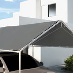 Outsunny 6x3m Dark Grey Anti-UV PE Carport Replacement Cover with Bungee Cords