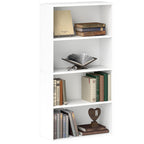 4-Shelf Bookcase Cabinet with 2 Flexible Shelves, in Wood, 60x24x115.5 cm, White