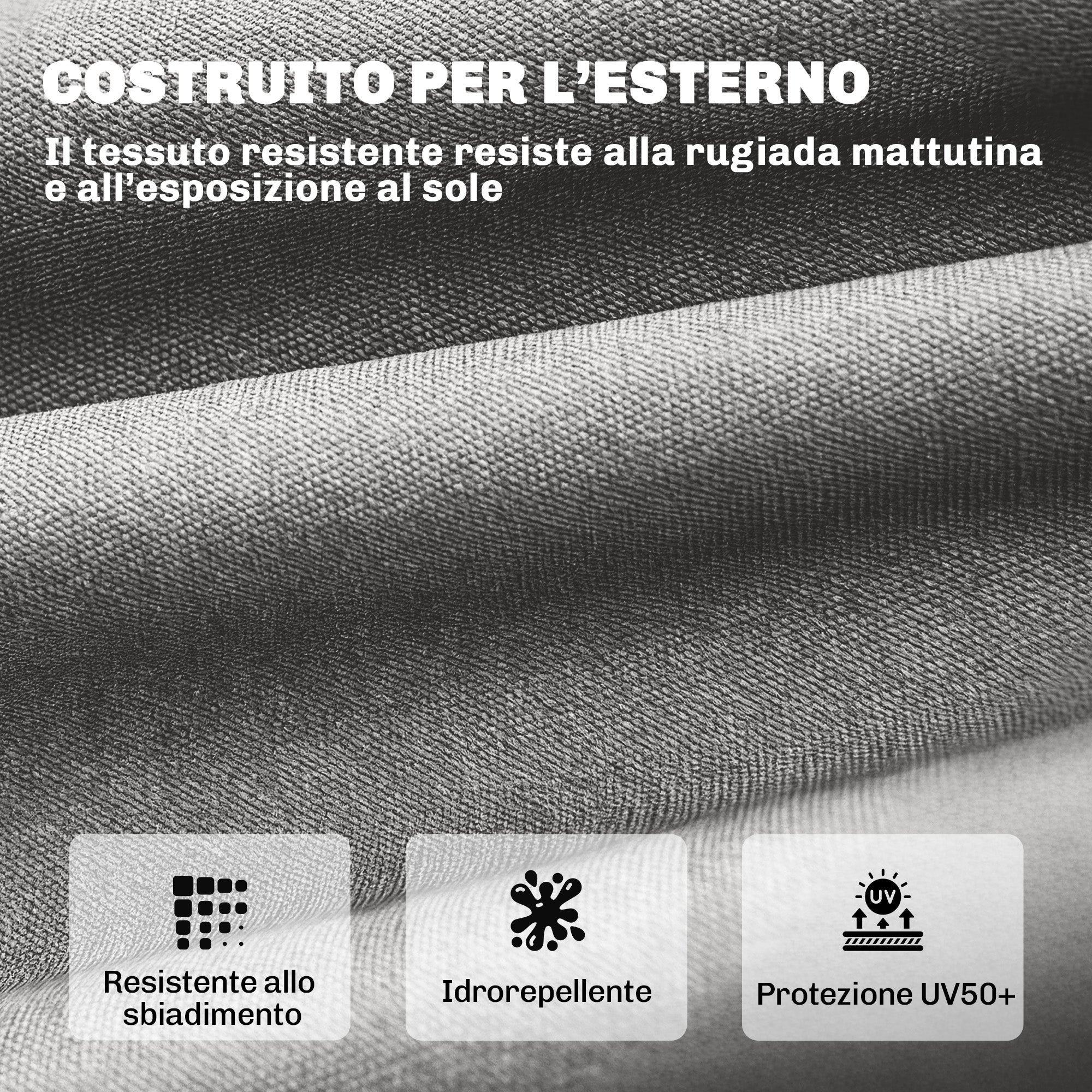 Outsunny Outdoor Chaise Lounge Cushion UV50+, 198 x 65 cm, Light Grey