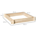 Outsunny Fir Wood Garden Bed, Screw-Free Assembly, 100x100x16cm