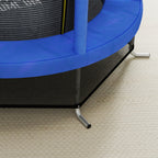 Trampoline for Children 3-6 Years with Safety Net, 6 Columns and 3 Entrances, Ø140x190 cm, Blue and Black