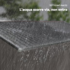 Garden Shed with 2 Sliding Doors and 4 Air Vents in Steel, 322x277x192 cm, Brown