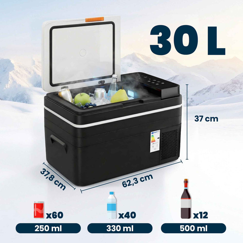 Outsunny 30L Portable Compressor Refrigerator with App Control, Black
