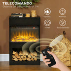 Electric Fireplace with 3D Colorful Flame Effect, 1000W/2000W with Adjustable Temperature and Remote Control, Black