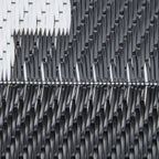 Reversible Geometric Pattern Outdoor Balcony and Terrace Rug, 2.74x1.82 m, Black and White