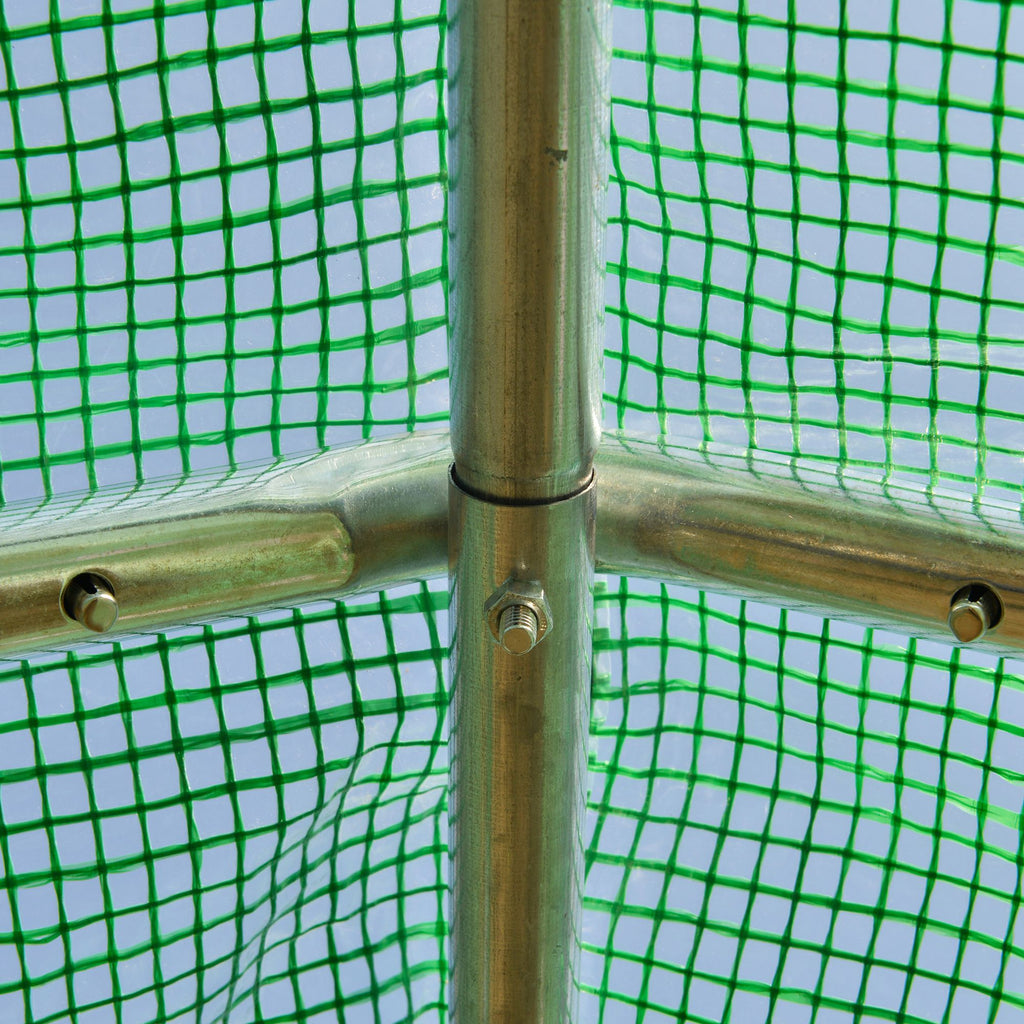 8x3x2m PE and Steel Tunnel Greenhouse with Roll-Up Door and Windows, Green