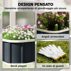 Outsunny Raised Garden Bed with Open Bottom and Folded Steel Edges, 136x52x31 cm, Dark Grey