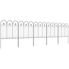 5-Panel Outdoor Metal Fence with Pickets, 305x79.5 cm, Black