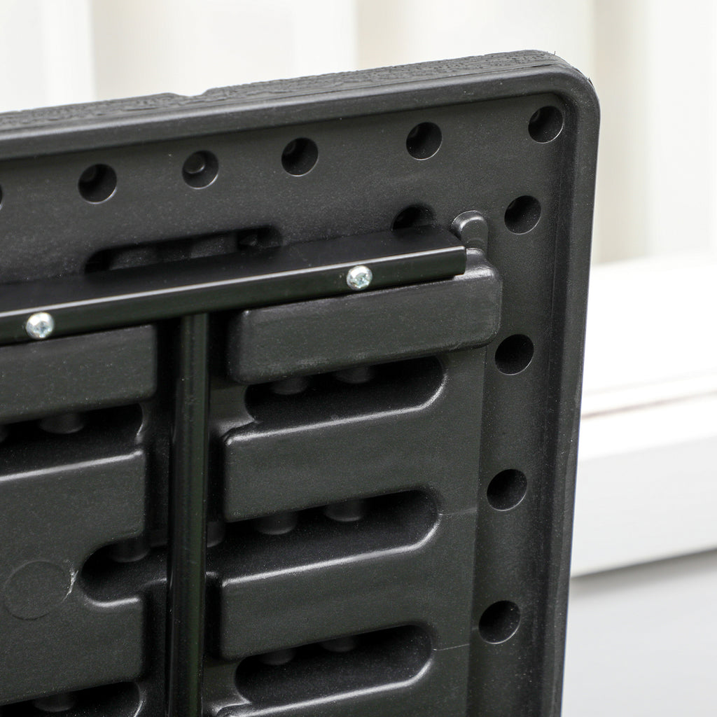 366L Wood Effect Plastic Garden Box, 122.4x62x64.5 cm, Black