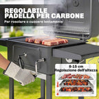 Outsunny Charcoal Barbecue, Smoker Grill with Wheels for Outdoor Use, Black