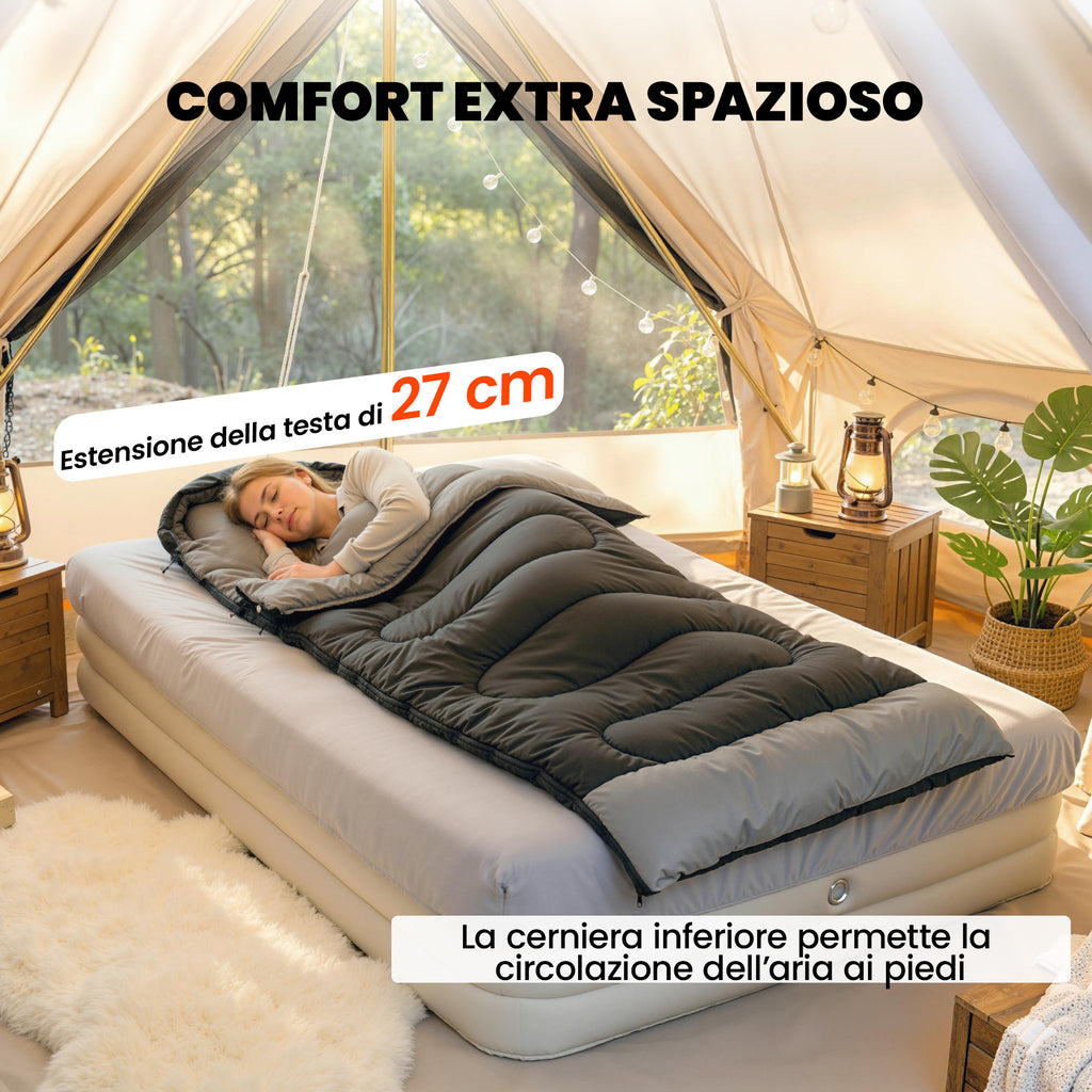 Outsunny Single Sleeping Bag for Adults, Lightweight and Compact, 75x215 cm, Black