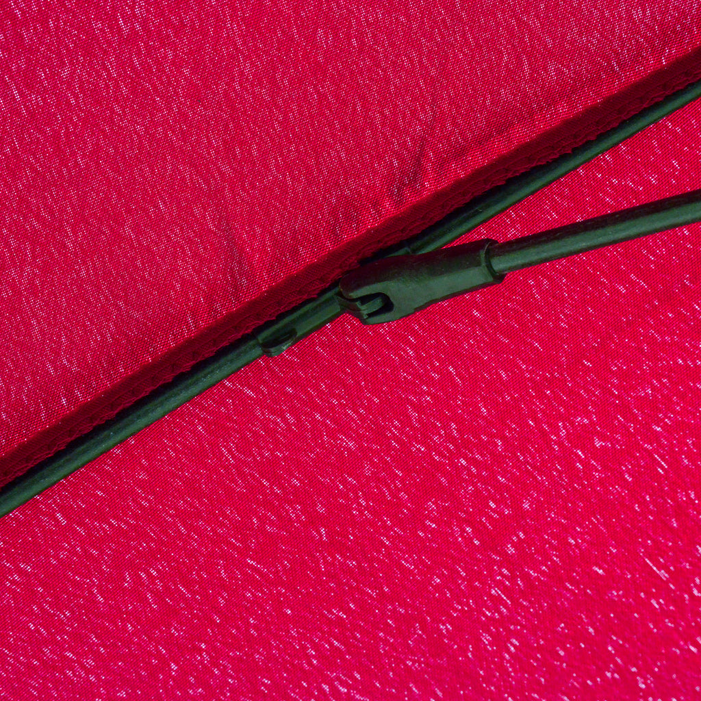 18-Ribbed Folding Round Umbrella with Crank Handle, Metal and Polyester, Ø250x240 cm, Wine Red