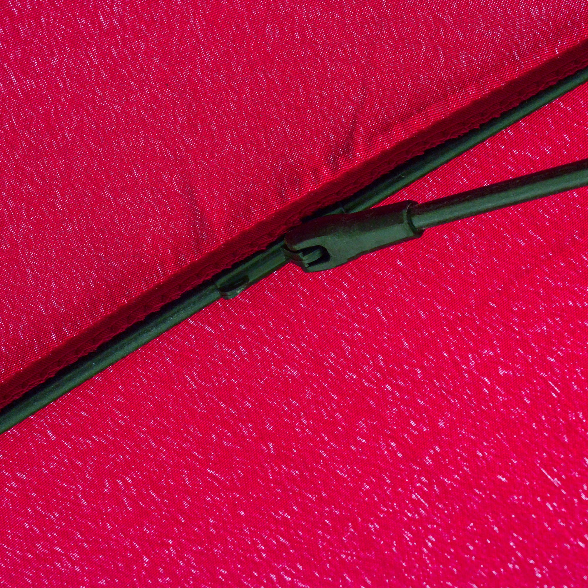 18-Ribbed Folding Round Umbrella with Crank Handle, Metal and Polyester, Ø250x240 cm, Wine Red