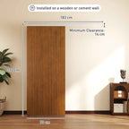Sliding Door 90x210 cm, Wardrobe Assembly Kit, Track, Brown Wood Effect