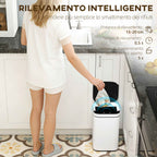 HOMCOM 13L Sensor Garbage Can with Space for Deodorants, Steel and PP, 24x24x41 cm, Black and White