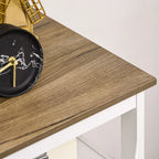 Rustic Style Kitchen Cabinet with Cabinets and Drawer, 76.6x 35x 81.5cm, White and Brown