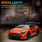 AIYAPLAY Electric Car for Children 3-8 Years Mercedes-AMG 12V with Remote Control, LED Lights, Transport Wheels, Orange