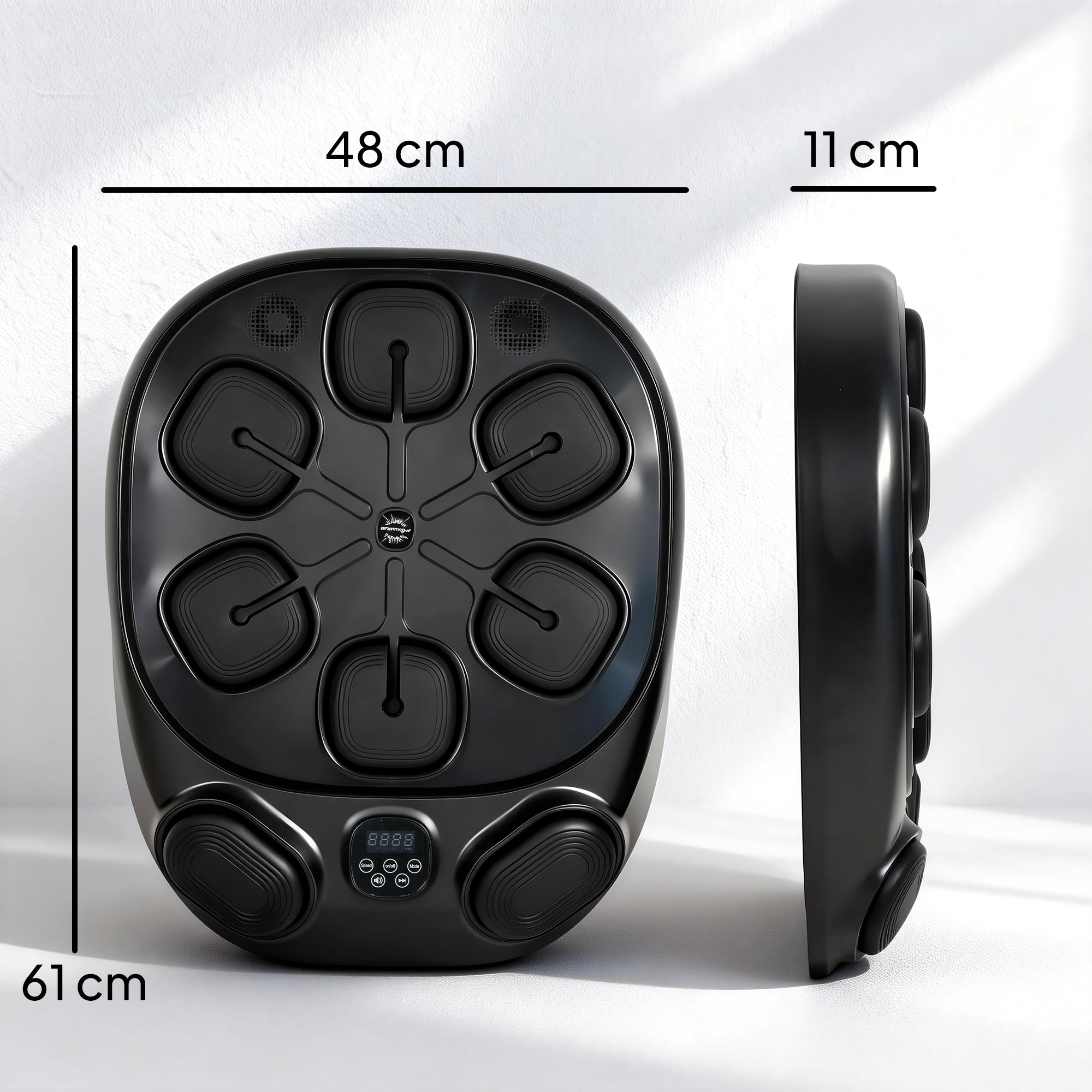 Wall-Mounted Musical Boxing Machine with 9 Modes, LED Lights and Bluetooth Connection, 61x48x11 cm, Black