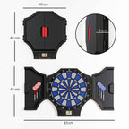 SPORTNOW Electronic Dartboard with 6 Darts and LCD Monitor for 31 Games, 83x45x4 cm, Black and Blue