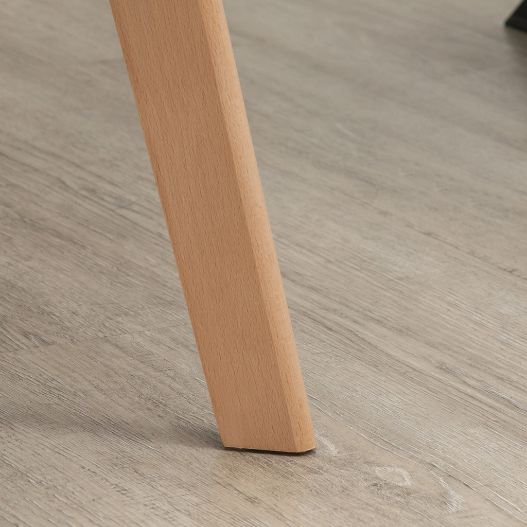 Homcom set 2 chairs for dining room padded velvet with armrests and wooden legs, gray - Borgè