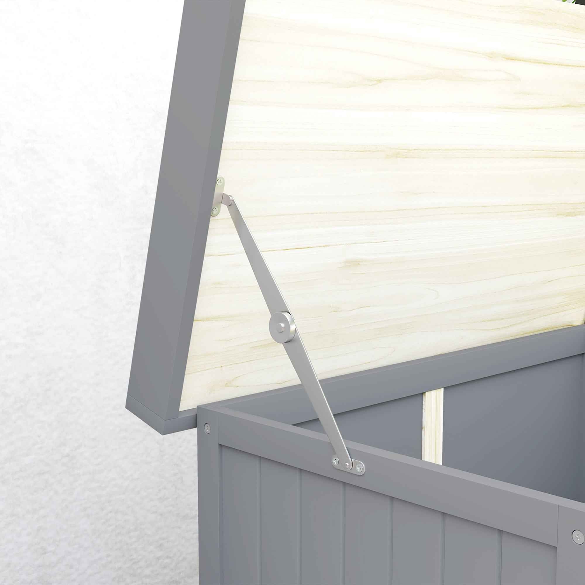 Outsunny Outdoor Storage Cabinet, Wooden Tool Shed with Shelf, with 2 Doors for Garden, Patio, Grey