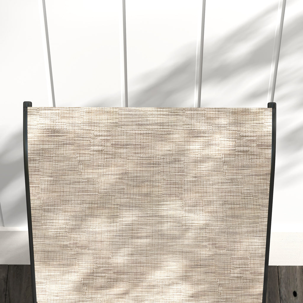 2 Seater Garden Bench with Armrests, High Backrest and Low Central Glass Table, Brown and Black