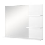 kleankin Bathroom Wall Cabinet 60 x 10 x 48cm, with Mirror and 3 Shelves, White MDF Wall Cabinet
