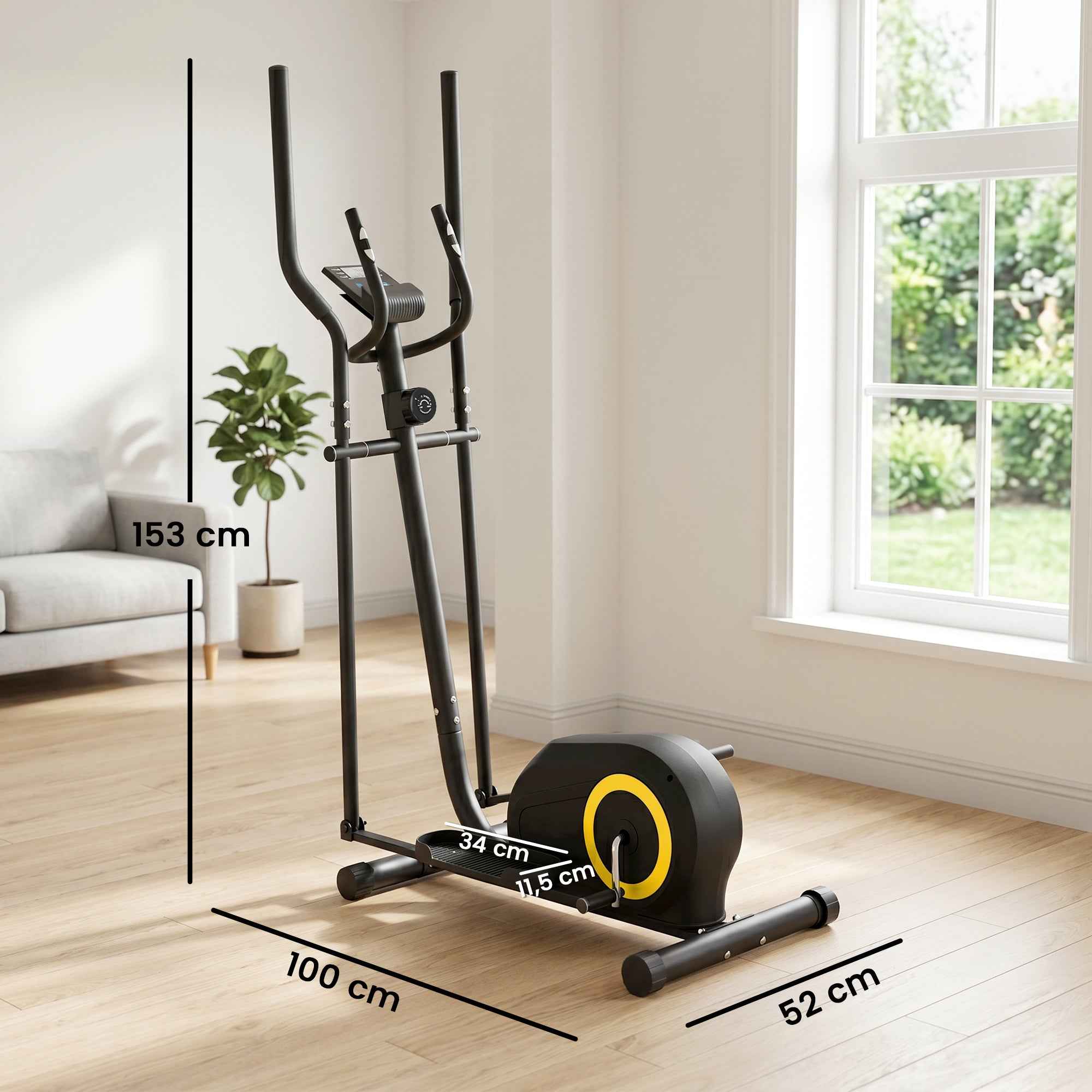 SPORTNOW Elliptical Home Trainer, Silent Magnetic, App Compatible