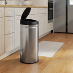 42L Motion Sensor Waste Bin with Automatic Opening, 30.5 x 30.5 x 68 cm, Black and Silver