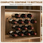 Honeycomb Geometric Design Wine Rack, Black