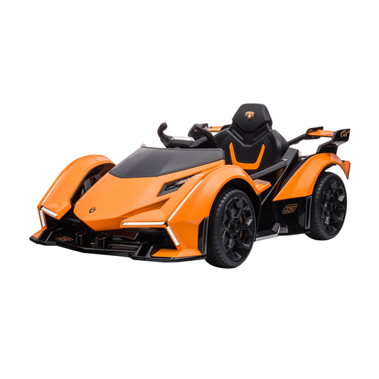 Homcom electric car for children Lamborghini with remote control, LED headlights and music, age 3+ years, orange - Borgè