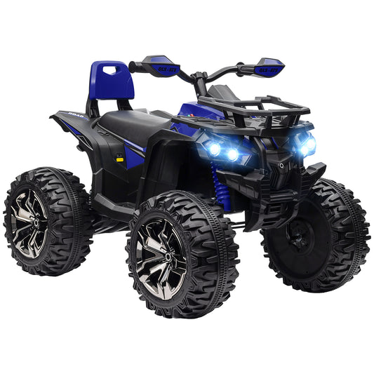 Electric Quad for Children 3-5 Years at 12V with Headlights and Pedal, in PP and Metal 100x65x73 cm, Blue