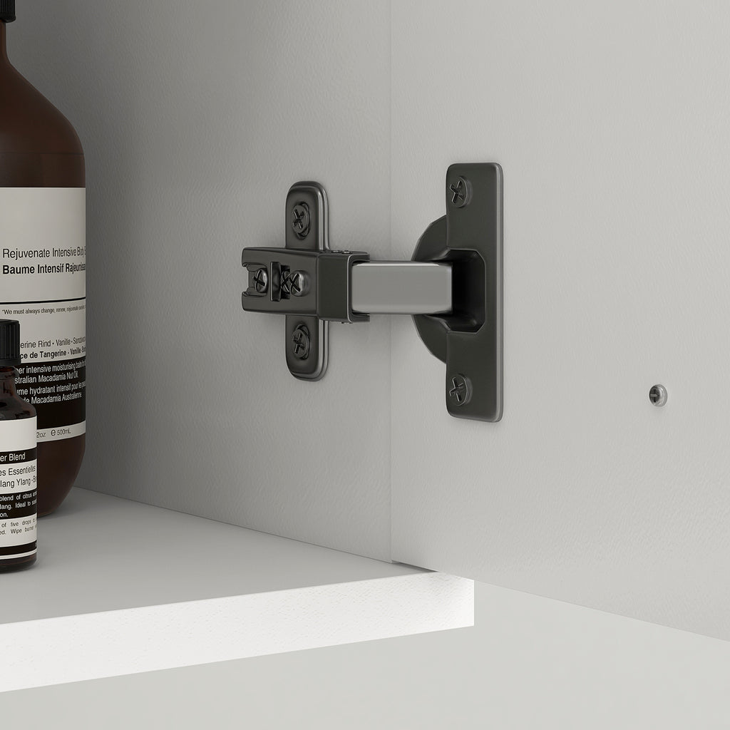 Wall-hung Bathroom Cabinet with Sink, 2-Door Cabinet with Soft-Close Hinges, 61x40x50cm, Glossy White