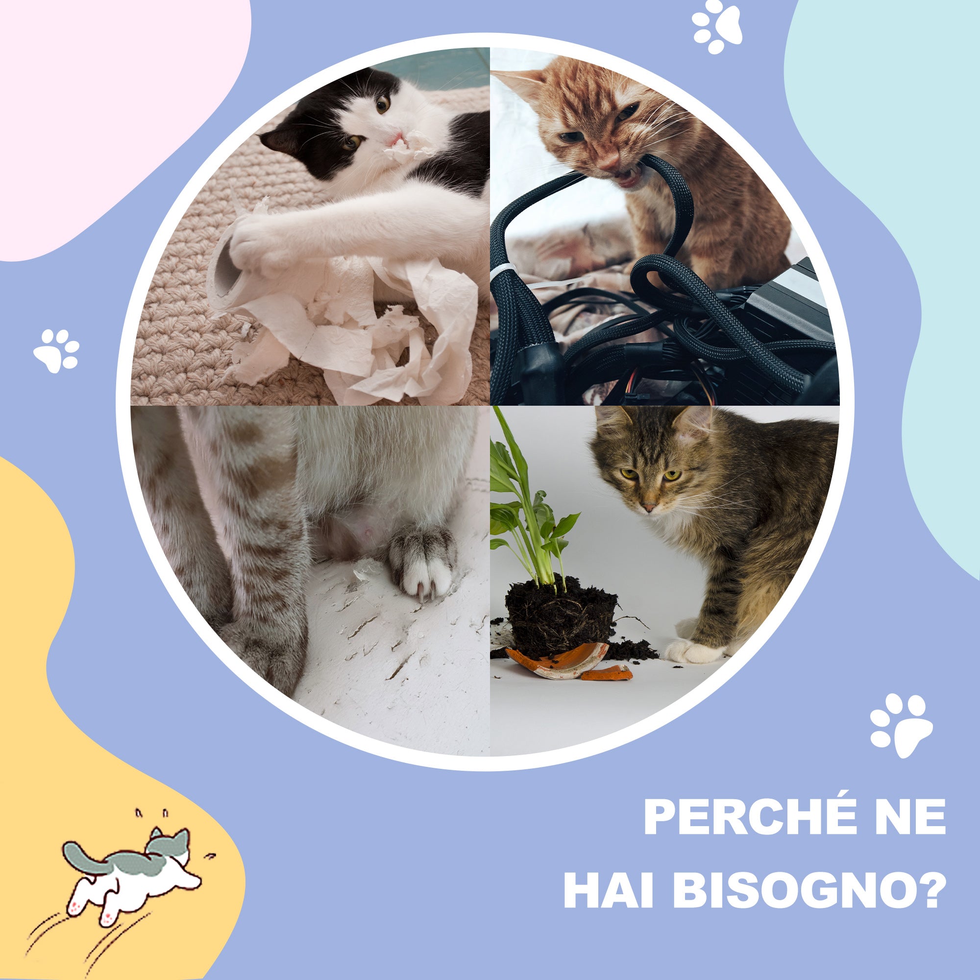 Collapsible Cat Tunnel with Houses, Scratching Post, and Plush and Sisal Ball, Cream