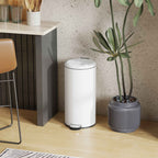 HOMCOM 30L Pedal Bin with Soft-Close Lid, Metal and PP, 36x30x63.5 cm, Cream White