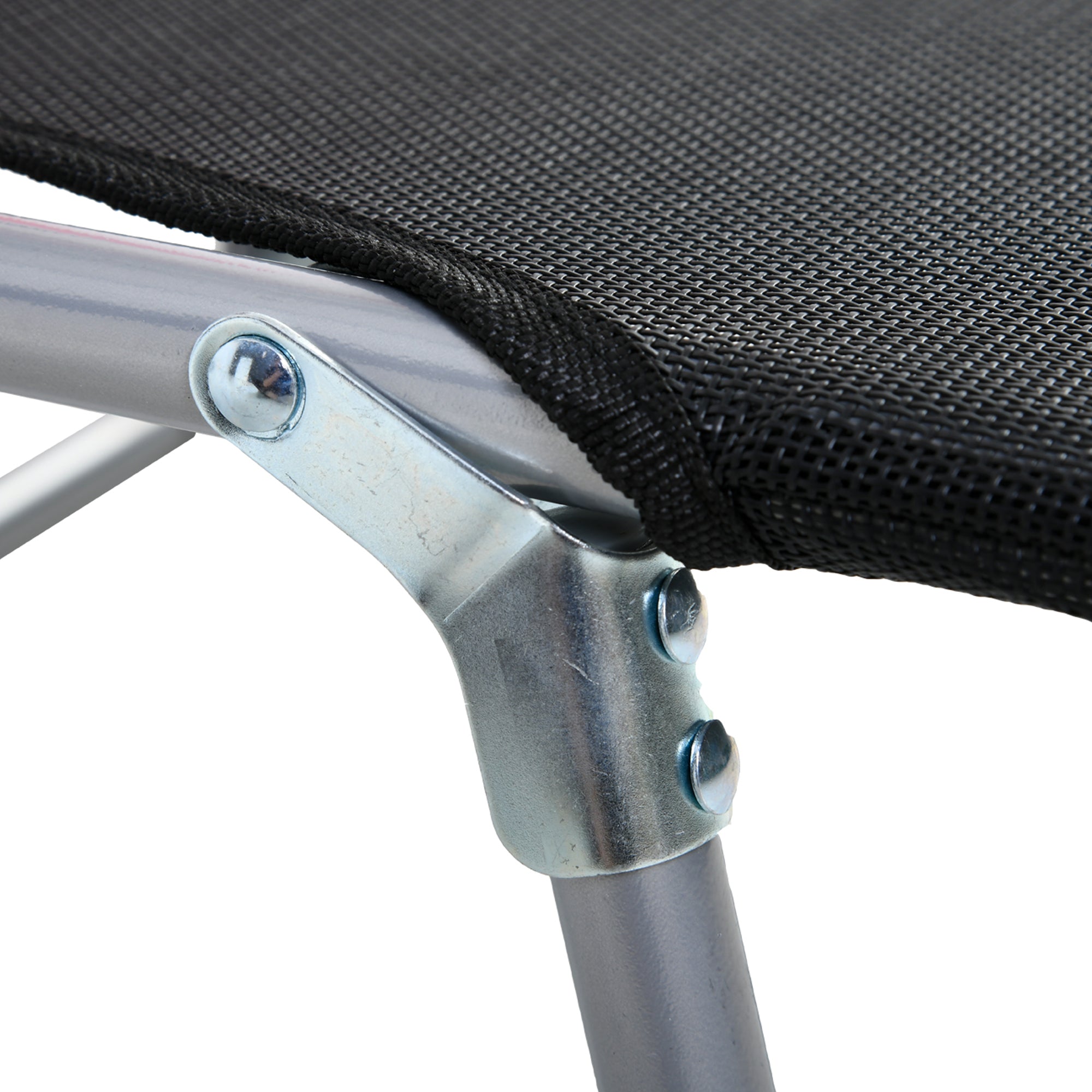 Outsunny Folding Garden Lounger with Reclining Backrest and Cushion, in Metal and Texteline, 182x56x28 cm, Black