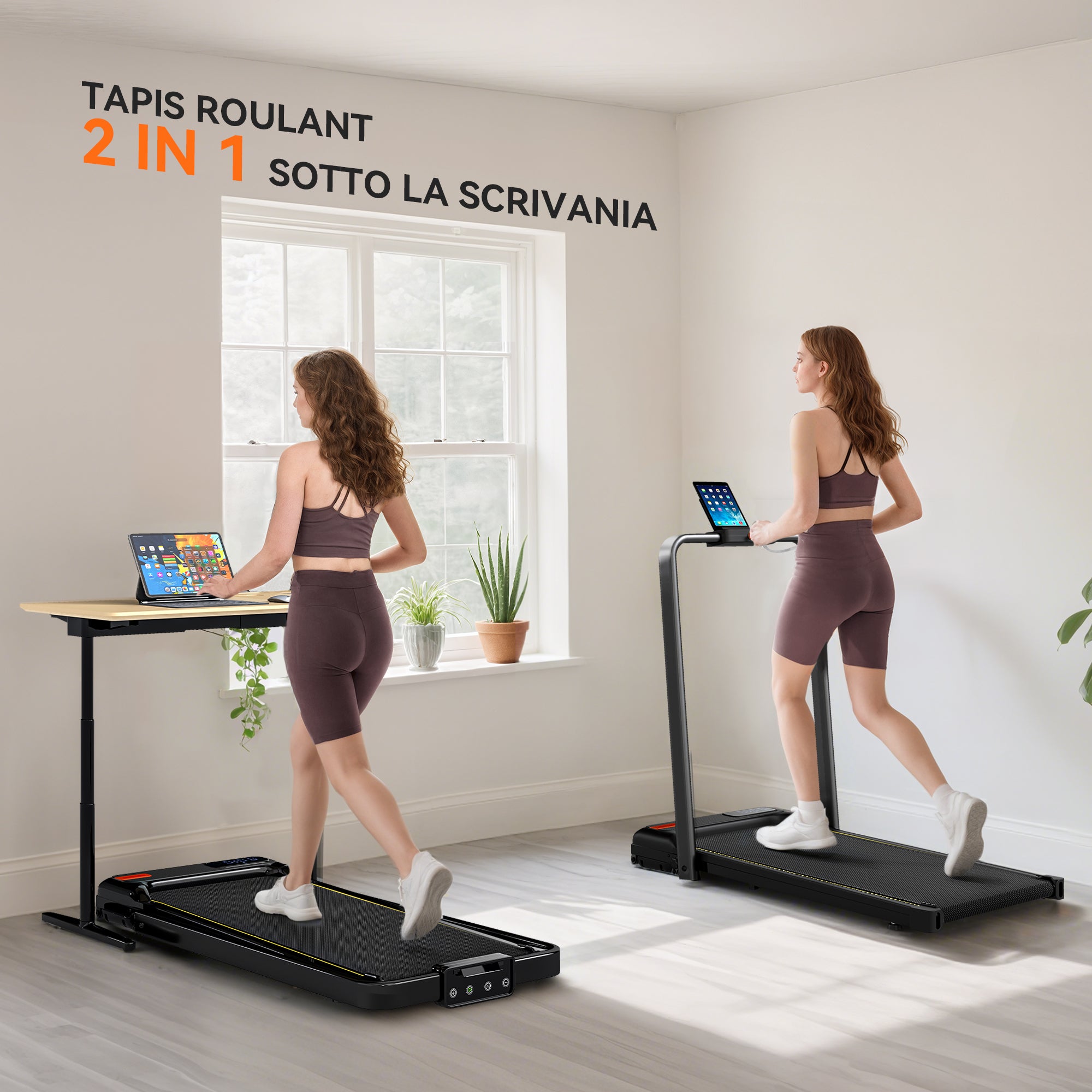 Folding Treadmill with Adjustable Incline, Speed 1-10 km/h, LED Display and Remote Control, Black