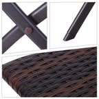 3-Piece Folding Garden Set, PE Rattan and Metal, 2 Chairs and Coffee Table, UV Protection, Balcony Furniture Set, for Patio and Backyard, Brown - Borge' Group Limited