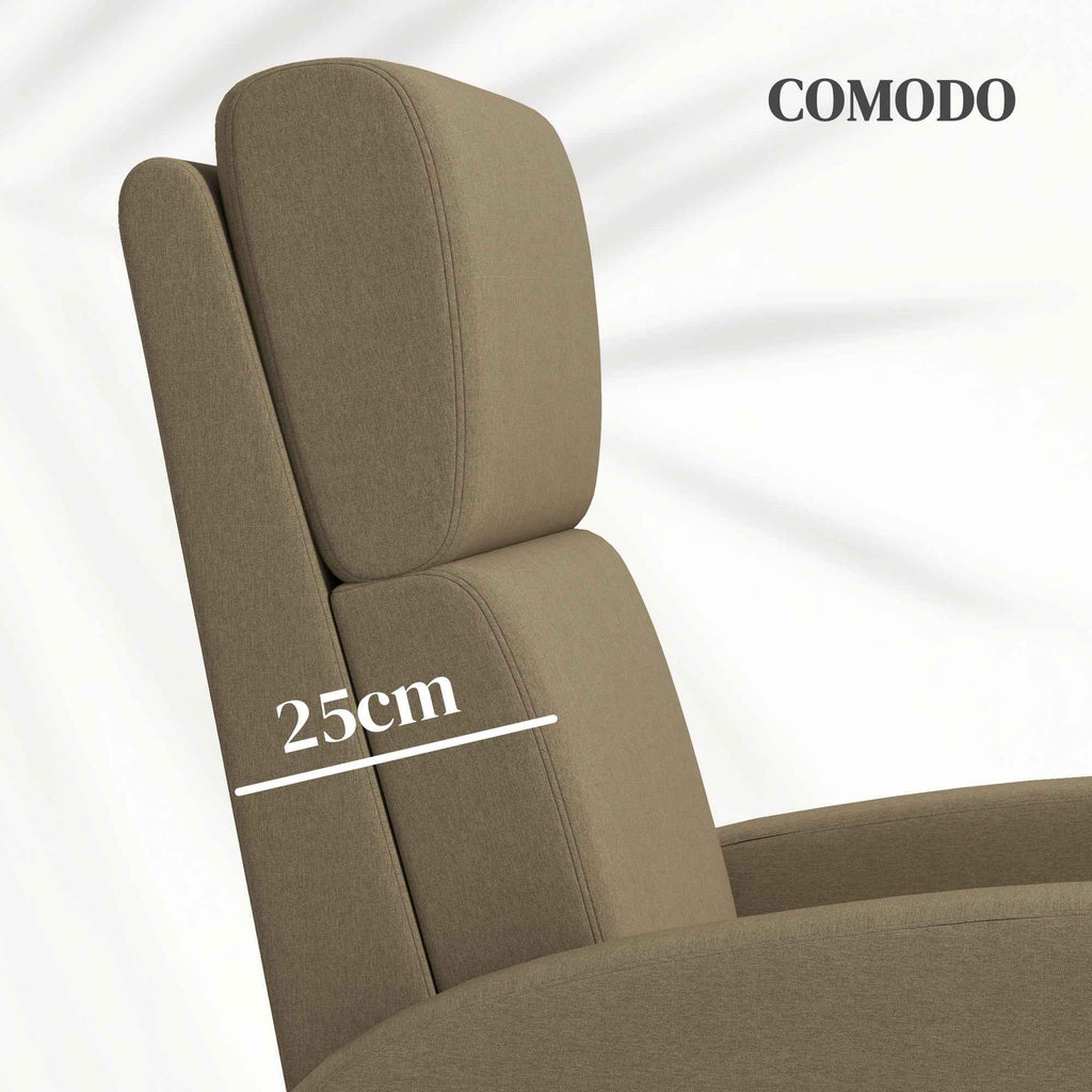 160° Manually Reclining Relaxing Chair with Fabric Footrest, Beige