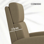 160° Manually Reclining Relaxing Chair with Fabric Footrest, Beige