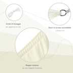 Outsunny Rectangular Shade Sail, 3x4m Breathable Anti-UV Polyester Outdoor Awning, Cream White