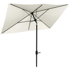 2x3m Rectangular Garden Umbrella with Crank Opening and Adjustable Tilt, Beige