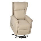 Electric Lift Recliner Chair, 135° Reclining, Load Capacity 200KG, Electric Relax Chair in Linen Effect Fabric with Remote Control, Footrest and 1 Side Pocket for Living Room, Cream White