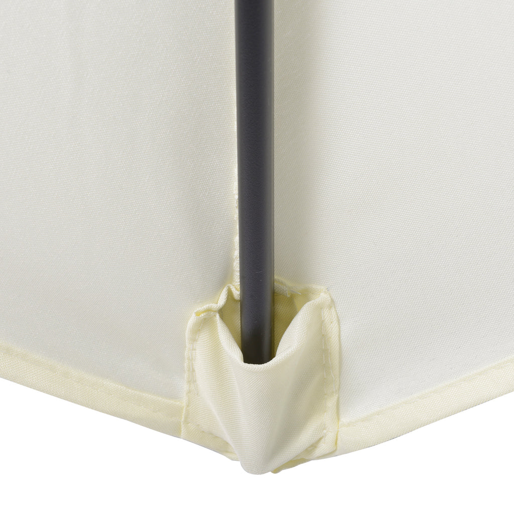 Outusnny Garden Umbrella 2x2m Round with Central Aluminum Pole, Beige - Borgè