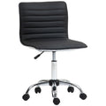 Ergonomic Office Chair in PU Leather with Adjustable Height, Swivel Seat and Wheels, Black