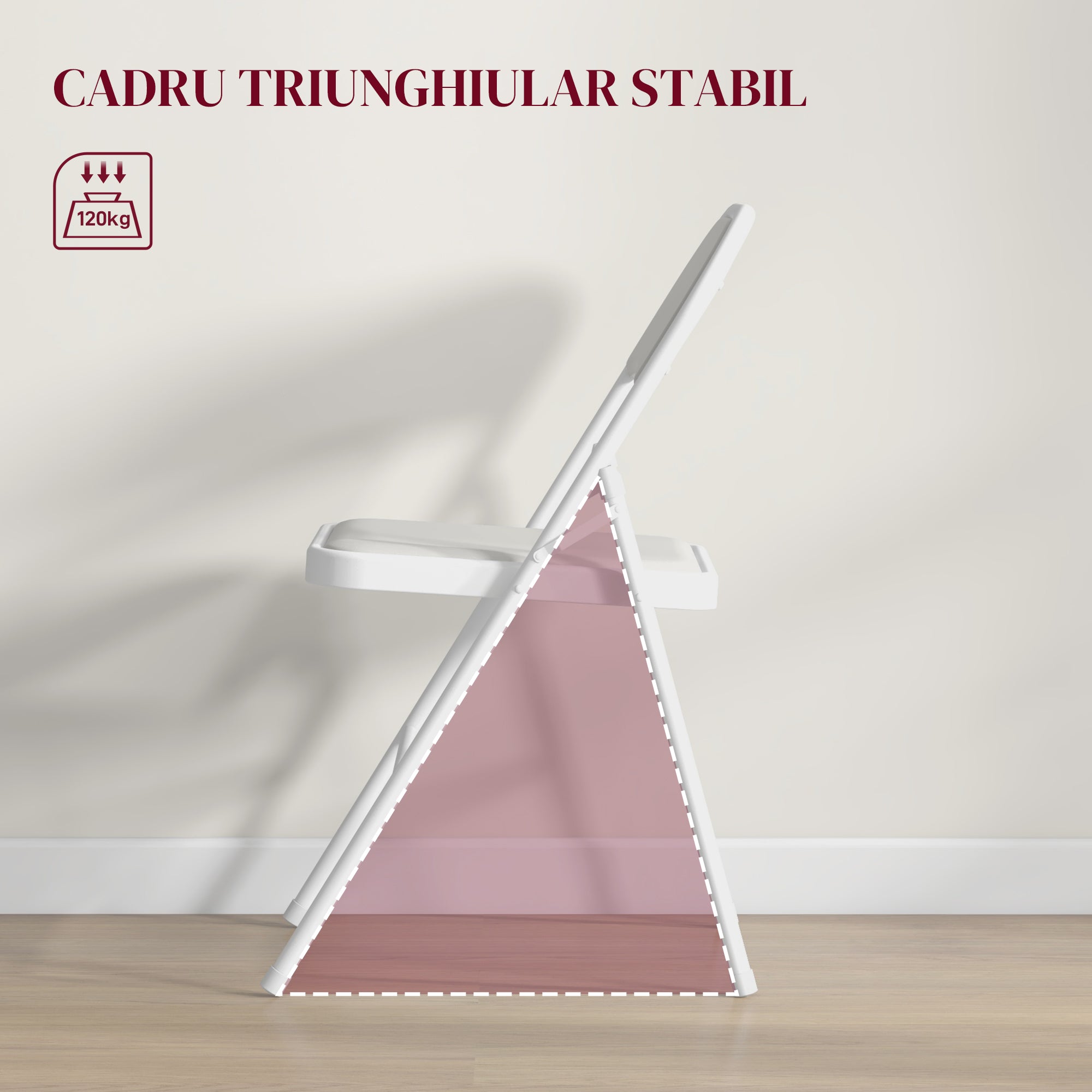 Set of 2 Folding Chairs Padded in PU Faux Leather and Metal, 45x46x78 cm, White