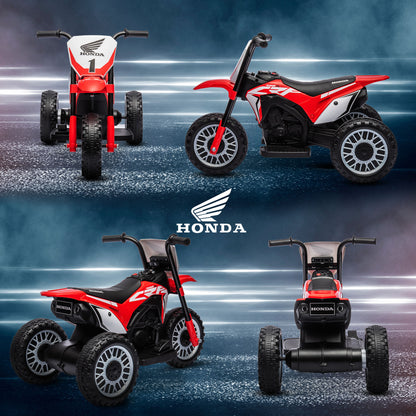 Electric Motorcycle for Children with License Honda CRF450RL 3 Wheels, Age 18-36 Months, Red