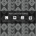 Modern Outdoor Rug Black and Grey PP with Reversible and Foldable Design, 182x274 cm