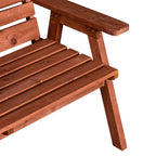 2 or 3-Seater Outdoor Bench in Fir Wood, Convertible Table in Seat, Waterproof, 160x68x92cm