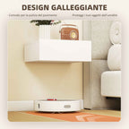 HOMCOM Set of 2 Modern Floating Bedside Tables with Wooden Drawer, 40x30x15cm, White
